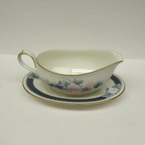 Noritake China Japan NIGHTSONG NIGHT SONG Gravy or Sauce Boat with Under Plate